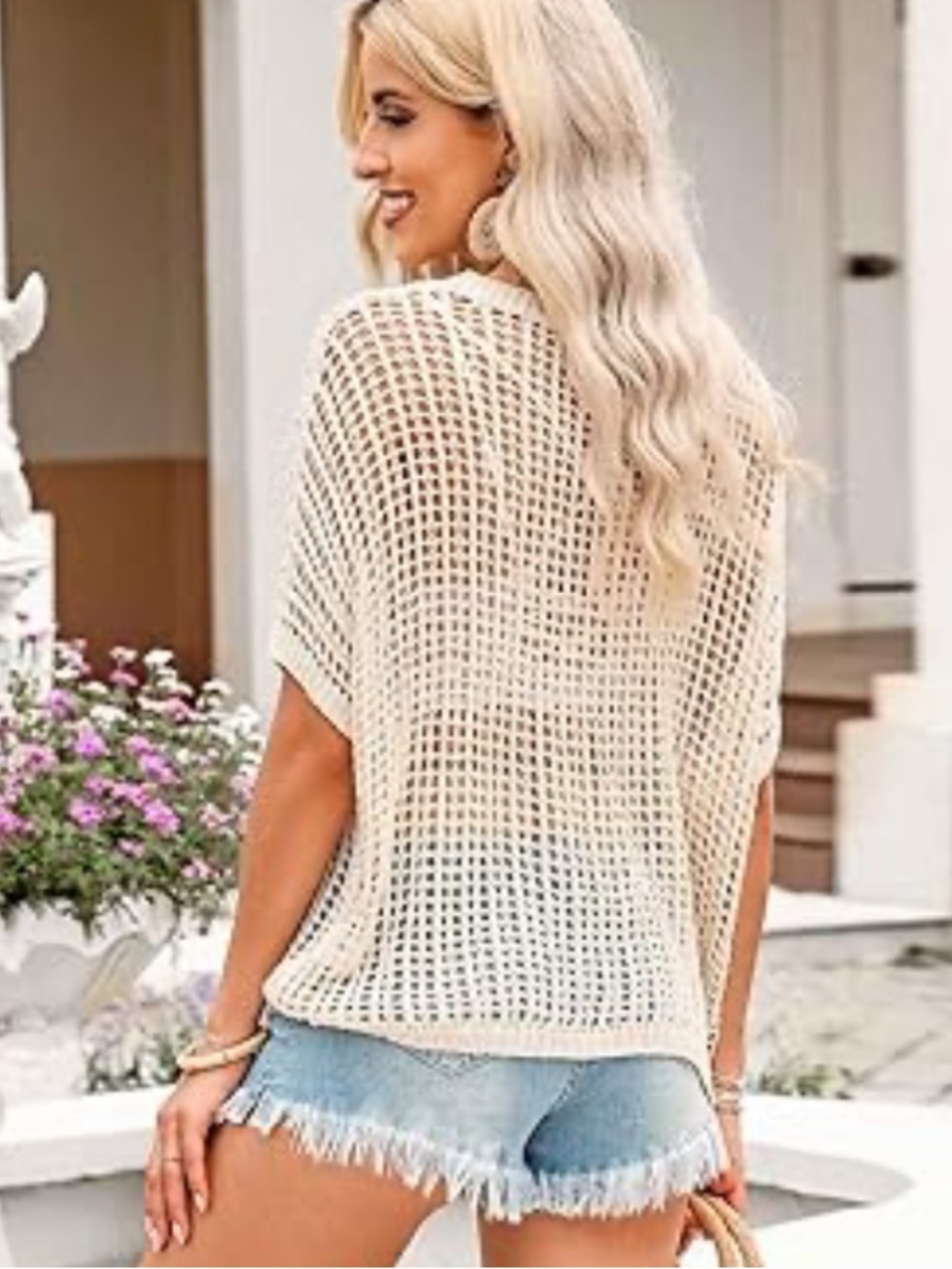 Tahari crochet - open knit top